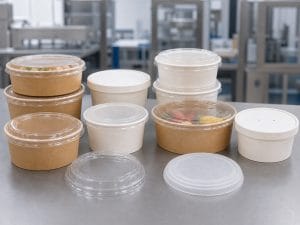 paper bowls with lids for B2B delivery packaging buyers