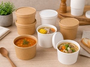 paper soup bowls for hot food B2B packaging buyers