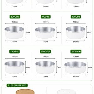 Aluminum Foil Lined Paper Salad Bowls with Lids | Leakproof Food Containers for Takeaway Meals
