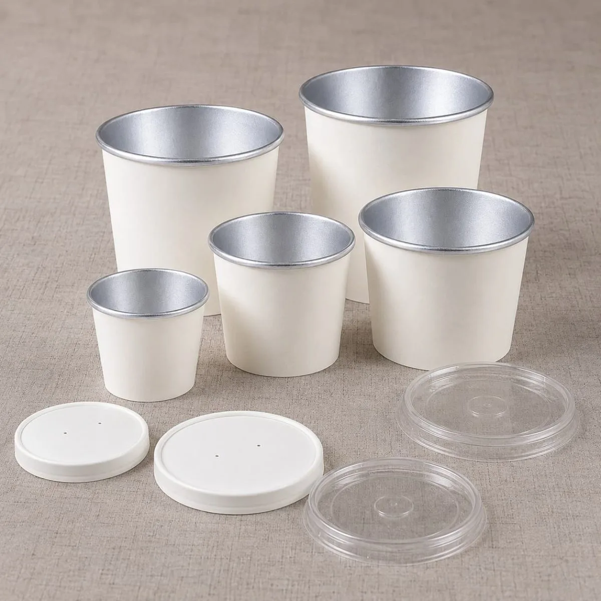 Aluminum Foil Lined Paper Soup Bowls with Lids 8-32oz | Bioleader®
