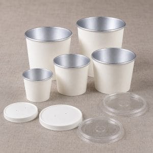 Aluminum Foil Lined Paper Soup Bowls with Lids 8-32oz | Bioleader®