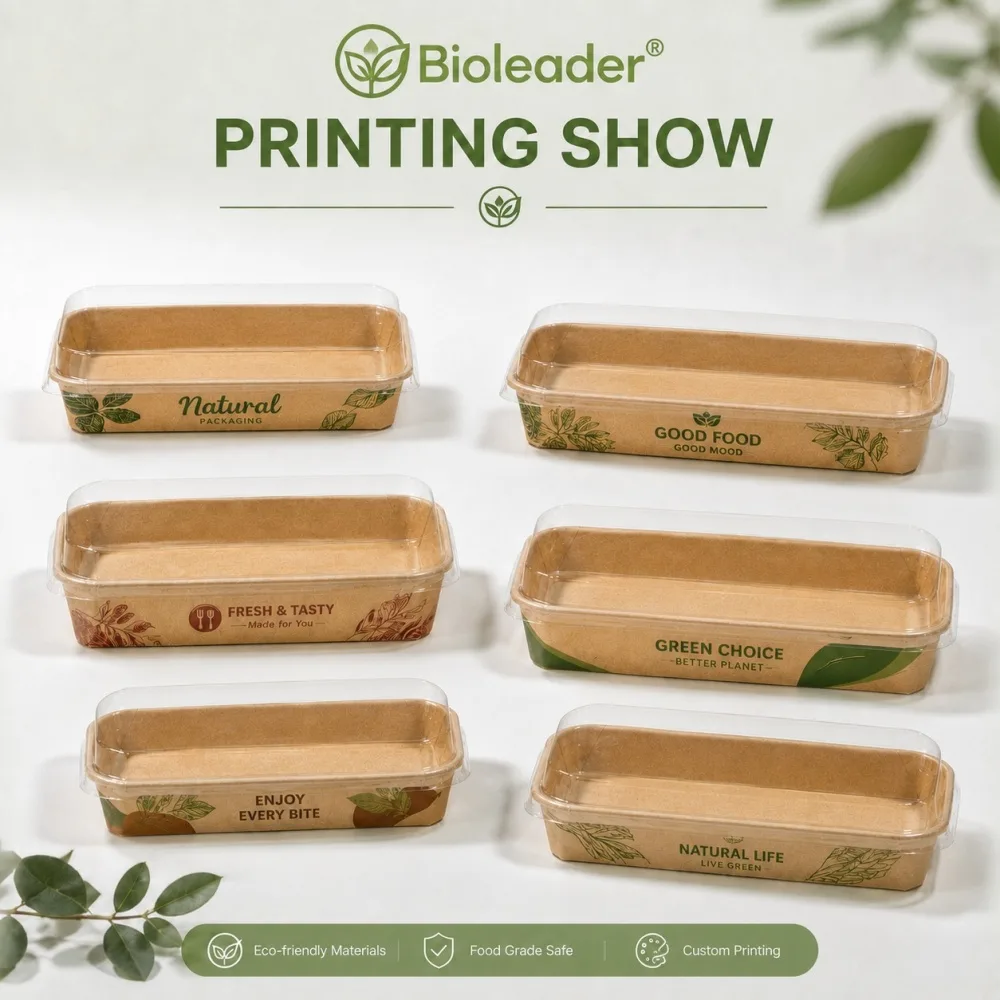 Bioleader Bandejas de sushi impresas personalizadas con tapas Bioleader bandejas de sushi impresas personalizadas con tapas para envases de restaurantes y minoristas