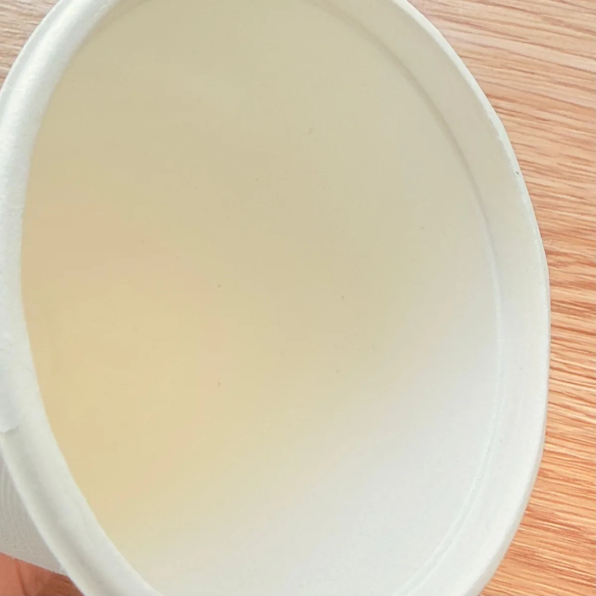 12oz 360ml bagasse fiber pulp cup molded rim and sidewall detail