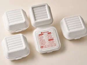 Vaisselle en bagasse de canne à sucre avec impression personnalisée