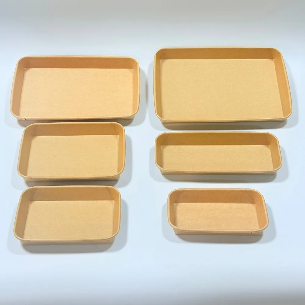 Kraft Paper Sushi Tray with Clear PET Dome Lid Bioleader kraft paper sushi tray with clear PET dome lid for takeaway sushi and retail display