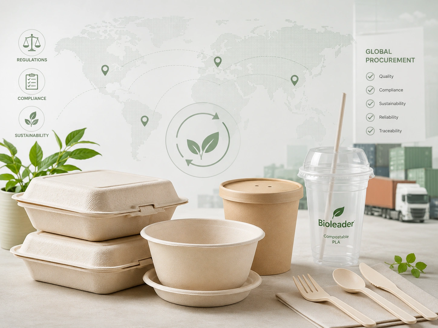 Global Plastic Restrictions Food Packaging Procurement Global plastic restrictions changing food packaging procurement with compostable containers and sustainable foodservice packaging solutions