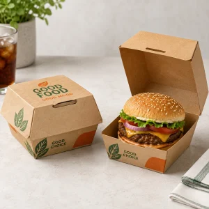 Fabricant en gros de boîtes à burger en papier kraft et blanc personnalisées