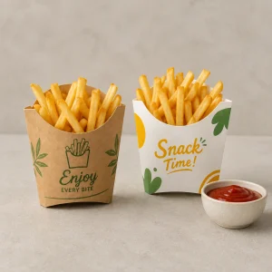Gobelets personnalisés en papier pour frites et chips - Fournisseur en gros