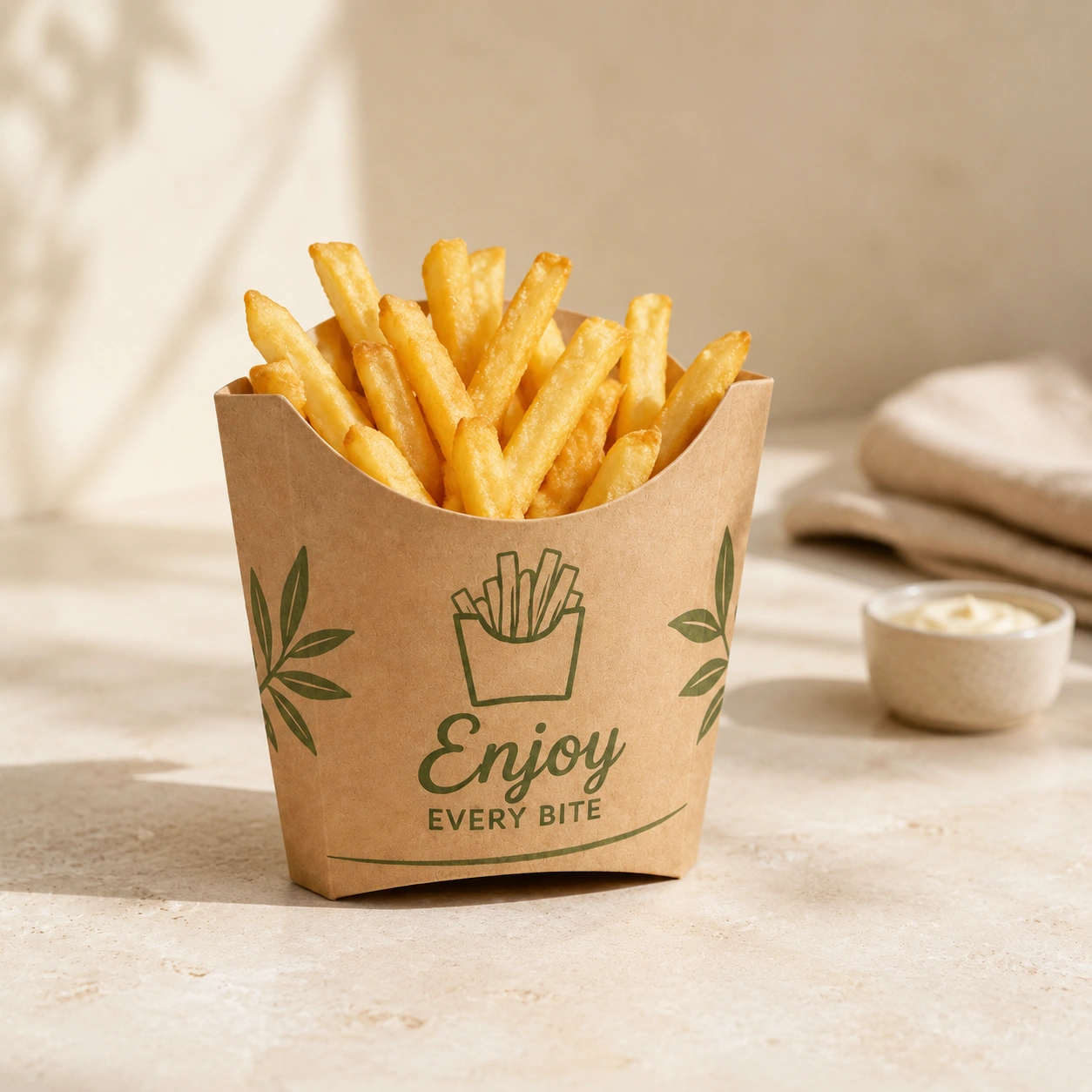Gobelet à chips en kraft pour street food et événements Gobelet à chips en kraft pour frites, wedges, snacks, street food et événements
