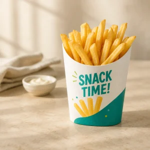Gobelet à frites en papier pour fast-food, à emporter et service en restaurant