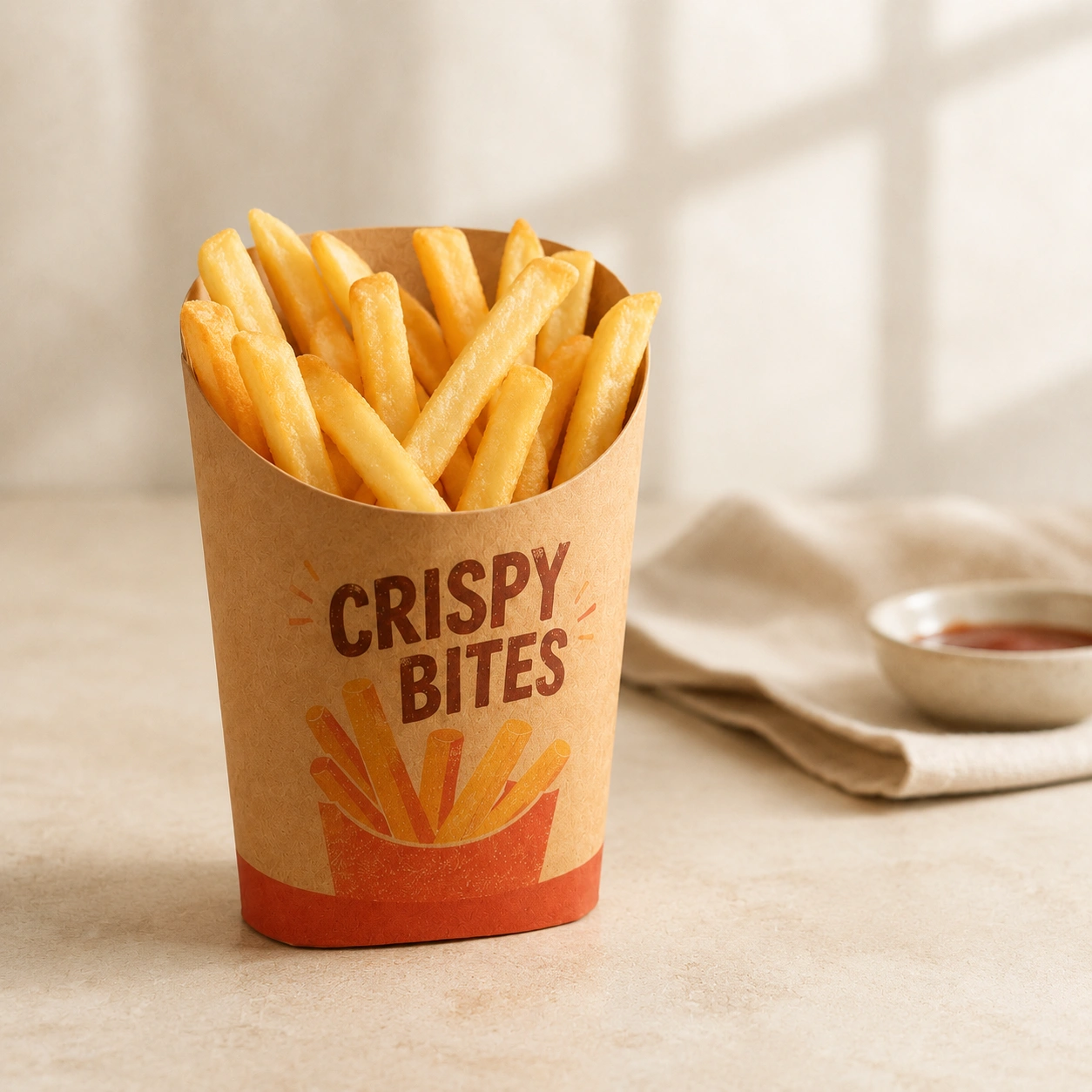 Gobelet à frites pour fast-food et à emporter Gobelet à frites en papier utilisé pour le fast-food, à emporter et le service en restaurant