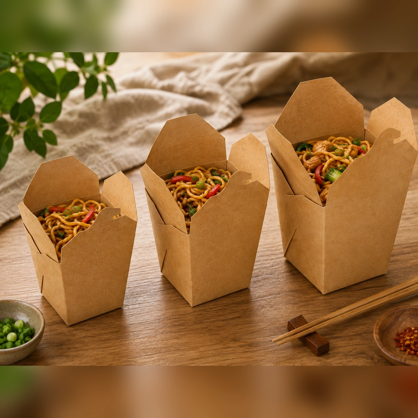 Contenant en papier pour nouilles, pour l'emballage de salades et de plats à emporter