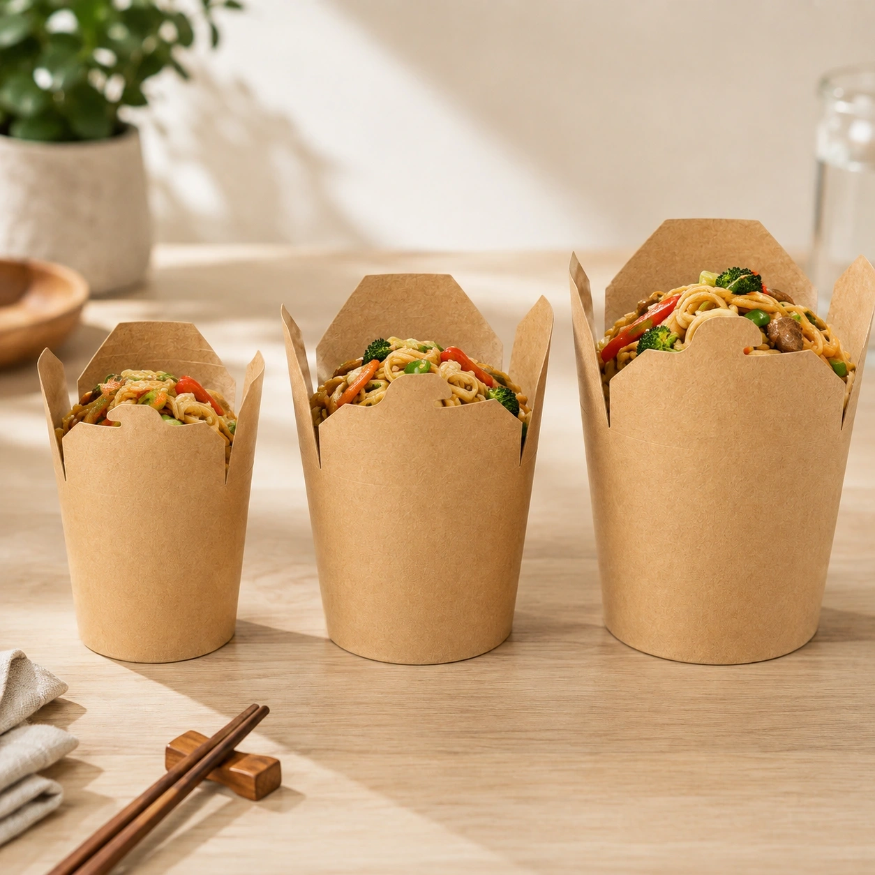 Boîtes à nouilles en papier pour nouilles à emporter et emballage de plats de restaurant