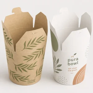 Styles d'emballage de nouilles en papier personnalisés pour la restauration en gros