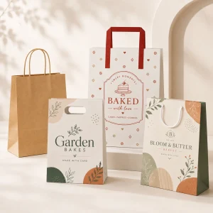 Fabricant en gros de sacs alimentaires en papier imprimés personnalisés avec poignées