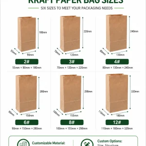 Custom paper bread and bakery bags with different styles sizes and printing options