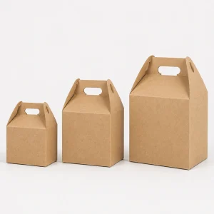 Boîte alimentaire en papier kraft à anse avec poignée pour la restauration à emporter et l'emballage alimentaire