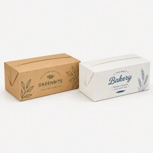 Boîte d'emballage alimentaire en papier rectangulaire pour repas à emporter, snacks de boulangerie et restauration