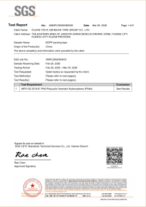 PPWR SGS test IPA – nastro adesivo da imballaggio in BOPP