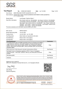 PPWR SGS RoHS e metalli pesanti TPCH – cartoncino da imballaggio kraft