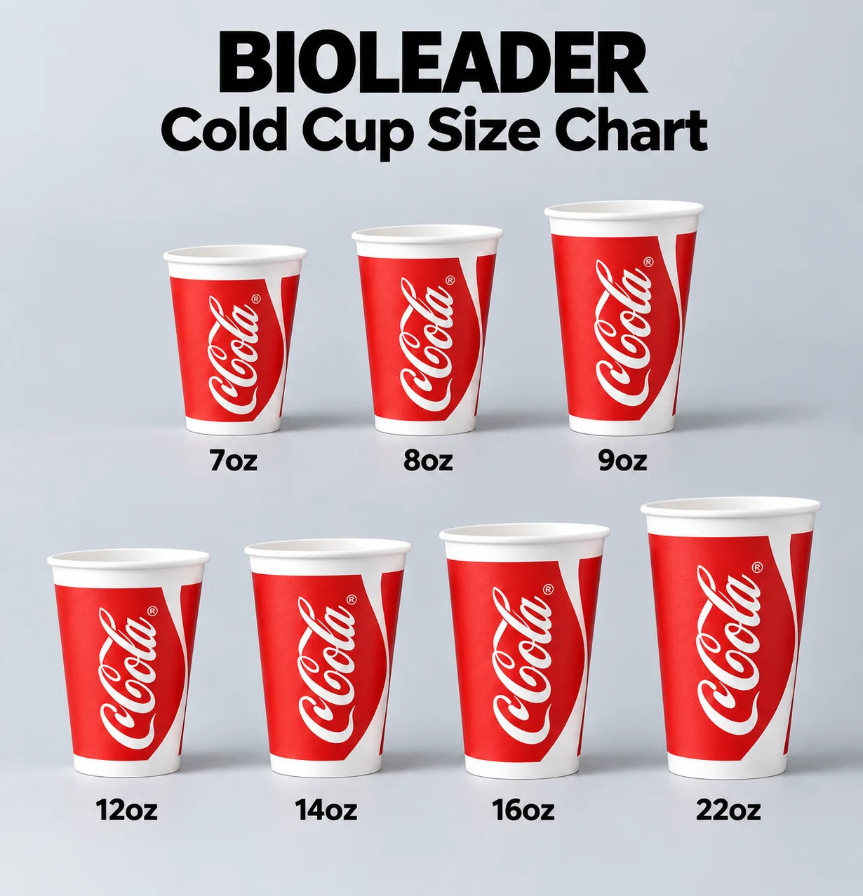 Water-Based Cold Drink Paper Cup Sizes 7oz to 22oz | Bioleader® Water-Based Aqueous Coating Cold Drink Paper Cup Sizes 7oz to 22oz