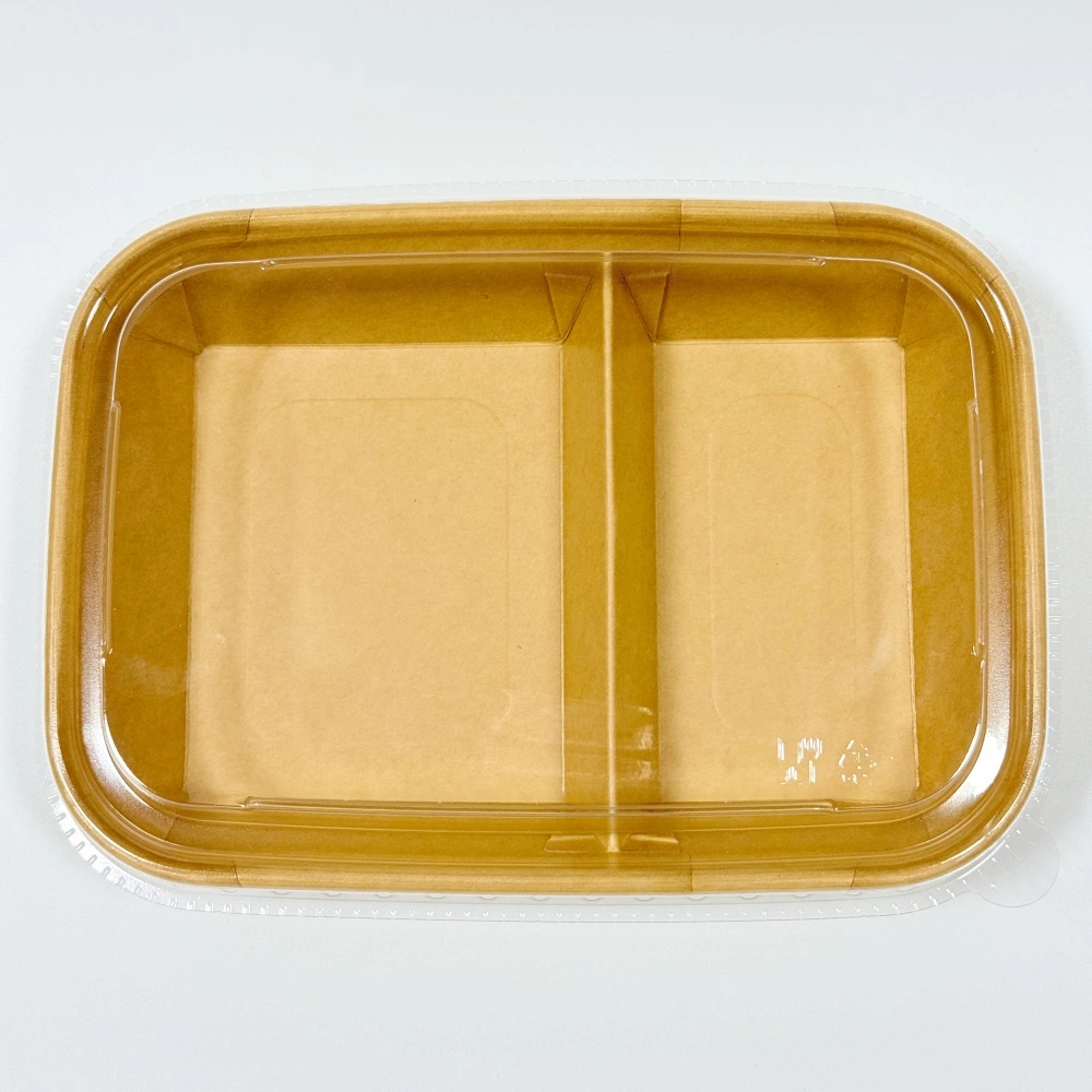 1080ml scatola per alimenti in carta a  2 scomparti per meal prep