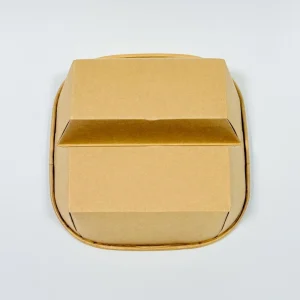 Scatola per pasti quadrata in carta kraft e bianca a 900ml scomparti  2 con coperchi