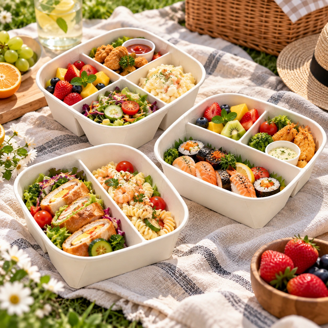 contenitore alimentare da asporto in carta kraft per catering e ristorazione
