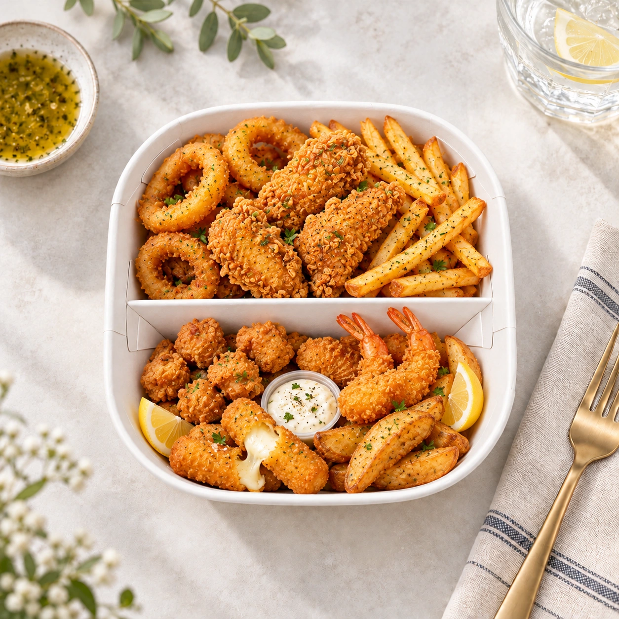 contenitore diviso per pranzo in carta kraft per meal prep e asporto