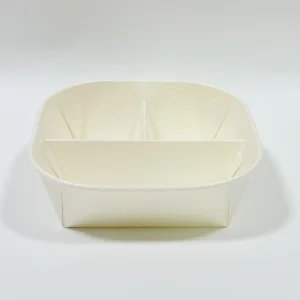 scatola da asporto per snack e dessert in carta kraft e bianca a 900ml 3 scomparti