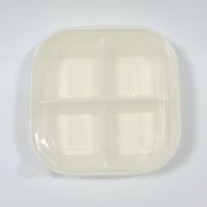 scatola per snack e dessert in carta a 900ml scomparti con coperchio trasparente in PET  4