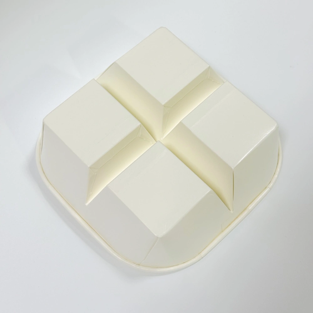 scatola per alimenti in carta a quattro scomparti per snack, dessert e prodotti da forno 900ml