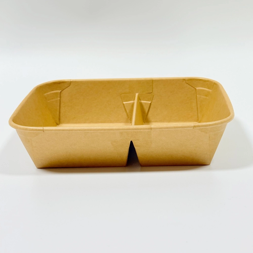 contenitore per il pranzo in carta a  2 scomparti per asporto 930ml