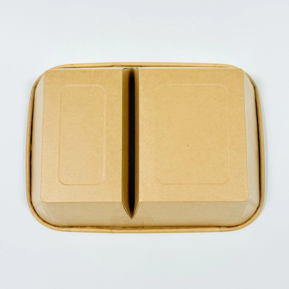contenitore rettangolare per pranzo in carta kraft per alimenti da asporto