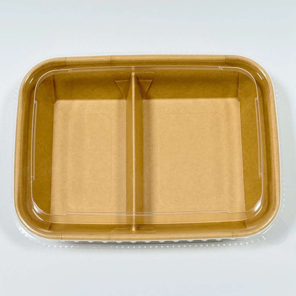 scatola per alimenti in carta a 930ml 2 scomparti per set da pranzo