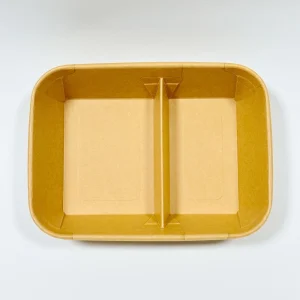 contenitore alimentare da asporto in carta rettangolare a 2 scomparti 930ml