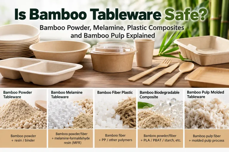 A loiça descartável de bambu é segura? Explicação sobre pó de bambu, melamina, compósitos de plástico e polpa de bambu